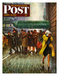 "Rainy Wait for a Cab " Saturday Evening Post Cover  March 29  1947