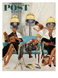 "Cowboy Asleep in Beauty Salon " Saturday Evening Post Cover  May 6  1961