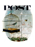 "Birdtalk " Saturday Evening Post Cover  January 6  1962