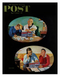 "Fathers' Homework " Saturday Evening Post Cover  May 7  1960