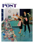 "After Party Clean-up " Saturday Evening Post Cover  January 2  1960