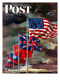"Allied Forces Flags " Saturday Evening Post Cover  July 3  1943