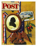 "Commemorating George Washington " Saturday Evening Post Cover  February 24  1945