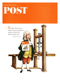 "Franklin Prints the POST " Saturday Evening Post Cover  January 1  1966