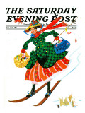 "Skiing Woman " Saturday Evening Post Cover  Jan/Feb 84
