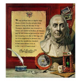 "Benjamin Franklin - bust and quote " January 16  1960