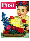 "Arranging Flowers " Saturday Evening Post Cover  June 5  1943