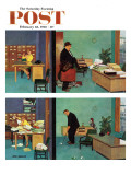 "Putting Time in the Office " Saturday Evening Post Cover  February 18  1961