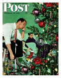 "Trimming the Tree " Saturday Evening Post Cover  December 24  1949
