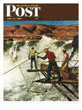 "Salmon Fishing " Saturday Evening Post Cover  July 17  1948