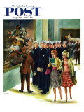 "Girl-Watching Sailors " Saturday Evening Post Cover  August 12  1961