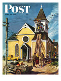 "Church Belfry Repair " Saturday Evening Post Cover  April 20  1946