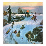 "Sledding by Sunset " December 18  1948