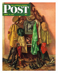 "Loaded Coat Rack " Saturday Evening Post Cover  April 14  1945