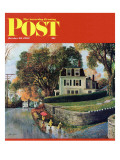 "Walking Home in the Rain " Saturday Evening Post Cover  October 20  1962