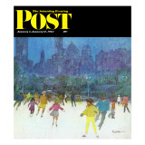 "Ice Skating in Central Park " Saturday Evening Post Cover  January 5  1963