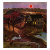 "Nighttime Farm Landscape " January 12  1946