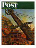 "Mining for Ore " Saturday Evening Post Cover  November 22  1947