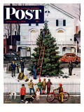 "Tree in Town Square " Saturday Evening Post Cover  December 4  1948