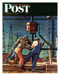 "Drilling for Oil " Saturday Evening Post Cover  November 9  1946