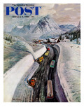 "Snowplows at Snoqualmie Pass " Saturday Evening Post Cover  February 6  1960