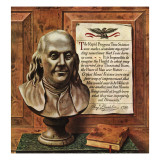 "Benjamin Franklin - bust and quote " January 19  1946