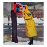 "Crossing Guard Fixing Her Makeup " December 3  1960
