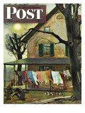 "Hanging Clothes Out to Dry " Saturday Evening Post Cover  April 7  1945