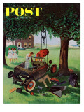"Working on the Jalopy " Saturday Evening Post Cover  July 15  1961