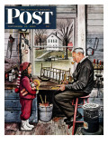 "Grandpa's Workshop " Saturday Evening Post Cover  November 12  1949