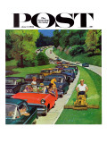 "Speeder on the Median " Saturday Evening Post Cover  June 2  1962