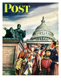 "Tourists in Washington D C " Saturday Evening Post Cover  August 7  1948