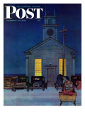 "Rural Church at Night " Saturday Evening Post Cover  December 30  1944