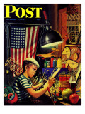 "Model Airplanes " Saturday Evening Post Cover  December 9  1944