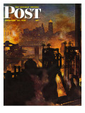 "Steel Mills " Saturday Evening Post Cover  November 23  1946