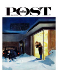 "Late for Party Due to Snow " Saturday Evening Post Cover  January 27  1962
