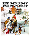 "Ice-Skating in the Country " Saturday Evening Post Cover  December 1  1971