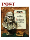 "Benjamin Franklin  bust " Saturday Evening Post Cover  January 21  1961
