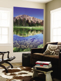 Sawtooth Mountains Reflected in Fourth of July Lake  Idaho  USA