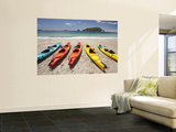 Kayaks on Beach  Hahei  Coromandel Peninsula  North Island  New Zealand