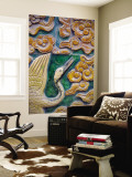 Tile Mural of Swans and Clouds in Forbidden City  Beijing  China