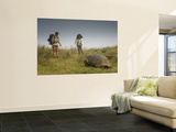 Galapagos Giant Tortoise With Tui De Roy Near Alcedo Volcano  Isabela Island  Galapagos Islands