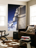 Crew Member Climbing Mast of the Star Clipper  Caribbean