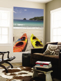 Kayaks on Beach  Hahei  Coromandel Peninsula  North Island  New Zealand