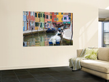 Colorful Burano City Homes Reflecting in the Canal  Italy