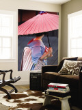 Geisha with Umbrella in Gion District