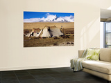 Drokpa (Nomad) Tents in Front of Mt Shishapangma on Road from Saga to Nyalam