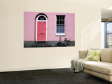 Bicycle Leaning Against Pink House  Oxford  Oxfordshire  England