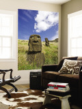 Moai Heads on Inner Crater Slopes of Rano Raraku