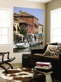 Colourful Houses and Businesses Lining Waterway